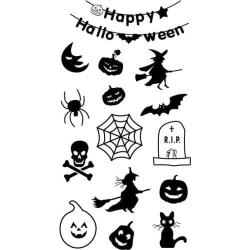 Happy Halloween Stamps Clear Silicone Paper Craft Stamps Scrapbook Decorative Stamps