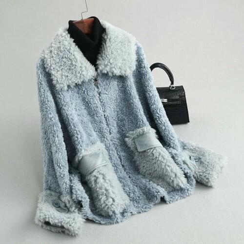 Winter Real Fur Coat Women 100% Wool Real Fur Jacket Korean Short Furry Coats Outerwear Manteau Femme 2020 KQN52606 KJ5161