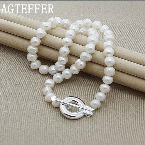 Женские ожерелья из жемчуга AGTEFFER China At AliExpress