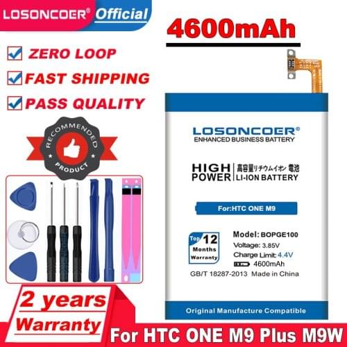 LOSONCOER 4600mAh BOPGE100 B0PGE100 Battery for HTC ONE M9 Battery M9+ M9W One M9 Plus M9pt Hima Ultra 0PJA10 0PJA13
