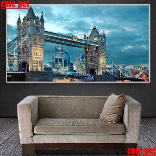 Cute pet Tower Bridge diy diamond painting Mosaic 5D embroidery painting CrossStitch artwork rhinestone Home Wall Decor puzzle
