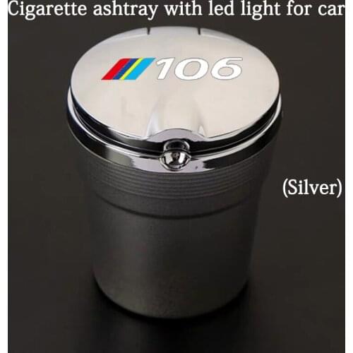Car Ashtray With Led Lights With Logo Creative Personality Car Supplies for Peugeot 106 Car Accessories