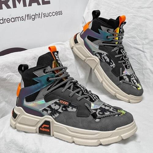 Trend High Top Men Casual Shoes Chunky Sneakers Men Trainers Male Street Platform Mens Skateboarding Sneakers Zapatillas Hombre