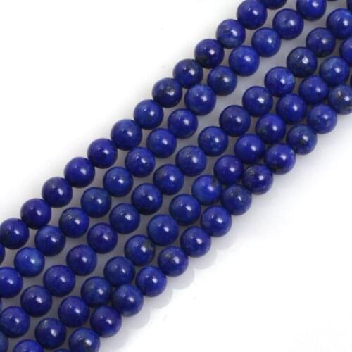 Round natural lapis lazuli stone beads natural gemstone beads DIY loose beads for jewelry making strand 15" wholesale