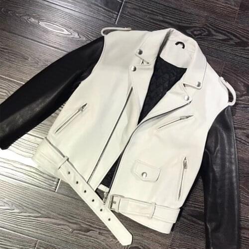 Sheepskin genuine lambskin ladies women real sheep leather jacket