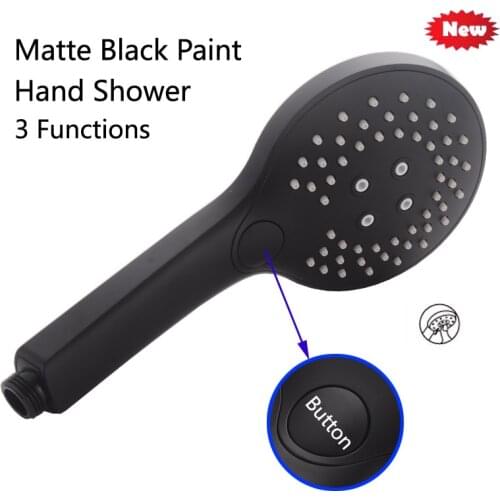 3 Functions Single Handheld Shower Head Massage & Mist Hand Shower Chrome/Black Sprayer