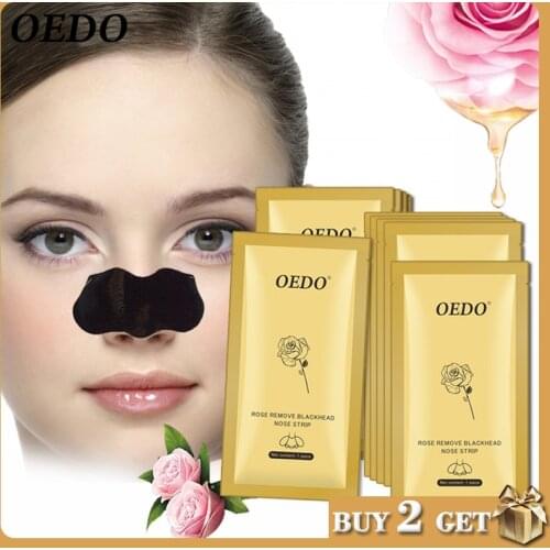 Rose Peptides Blackhead Remover Nose Mask Acne Treatment Pore Strip Black Mask Peeling Black Head Deep Clean Skin Care Face Mask