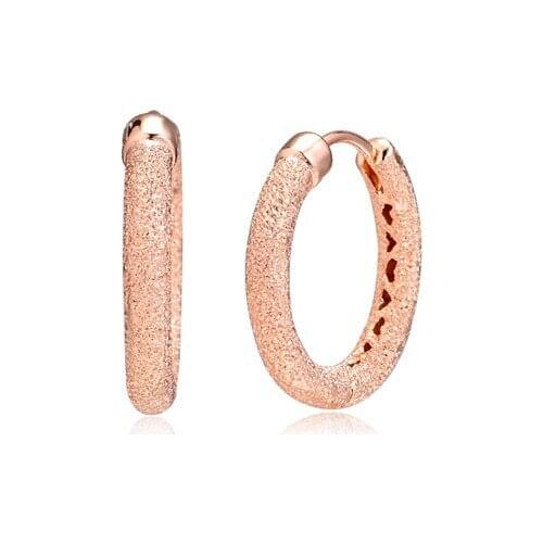 Matte Brilliance Hoop Earrings for Women Fashion Rose Golden Jewelry Round Shape Women Earrings Jewelry Accessories Girls Gifts