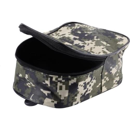 Fishing reel mini bag fishing tackle outdoor camouflage fishing reel waist bag portable fishing tackle rack storage bag