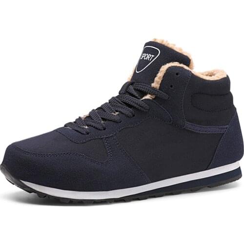 Lovers Winter Mens Snow Boots Men Warm Plush Sneakers Ankle Shoes Men Plus Size Mans Footwear Antiskid Shoe 36-47 Drop Shipping