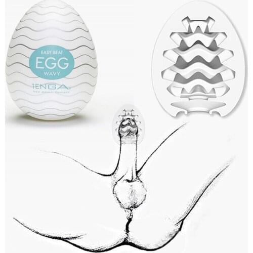 Wavy Vaginal Eggs Male Masturbator Artificial Vagina Real Pussy Penis Pump Trainer Adult Massage Oral Sex Toys For Men Sex Shop