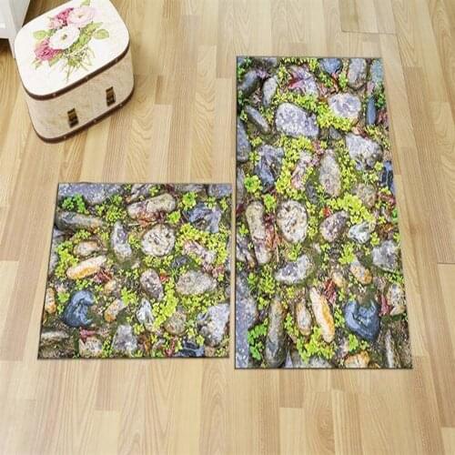 Soft Bath Mat,Spring And Stones Pattern Matte, Washable,Silky Textured Absorbent Mat anti-Slip Floor Luxury Matt, Made In Turkey