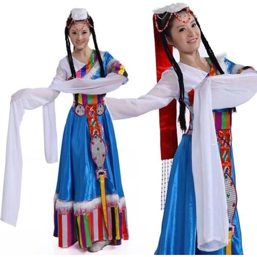 New long sleeves of Tibet nationality dance clothing water sleeves minority costumes Tibetan Plateau women ethnic dance costume