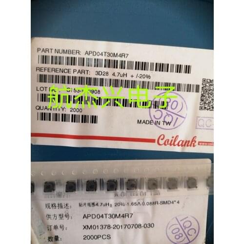 Original New 100% APD04T30M4R7 SMD winding power shielding inductor 3D28 4.7UH 4*4*3MM 1.65A