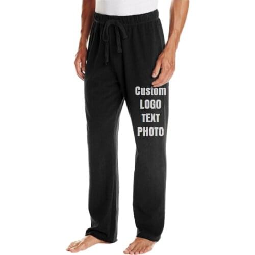 Custom Print Pants Casual Elastic Waist Mens Fitness Workout Pant Sweatpants Trousers Jogger Print LOGO/TEXT/PHOTO