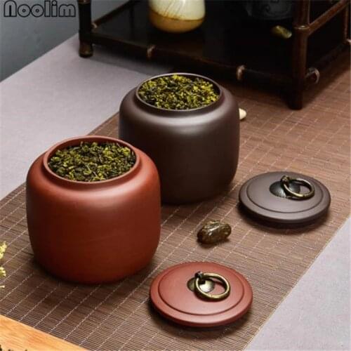 Yixing Handmade Purple Clay Spice Jar Sealed Candy Storage Tank with Cover Ceramic Food Containers Portable Travel Tea Caddies