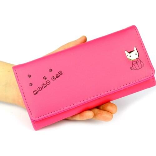 BOTUSI Female for Coins Cute Wallet Women Long Leather Women Thin Wallet Zipper Purses Money Bags Simple Style Card Holder Solid