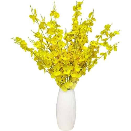 1Pcs Dancing Lady Orchid 5 Fork Simulation Flower Store Wedding Christmas Party More Fashion Beautiful Home Indoor Decoration