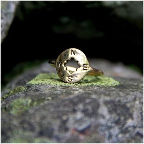 1pcs compass round pattern style viking ring mammen style runic compass scandinavian norse unisex fashion classic rings jewelry