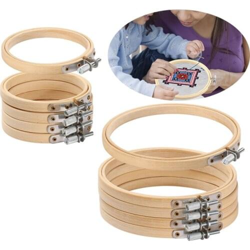10pcs/set 8-30cm Wooden Embroidery Hoops Frame Set Bamboo Embroidery Hoop Rings for DIY Cross Stitch Needle Craft Tool