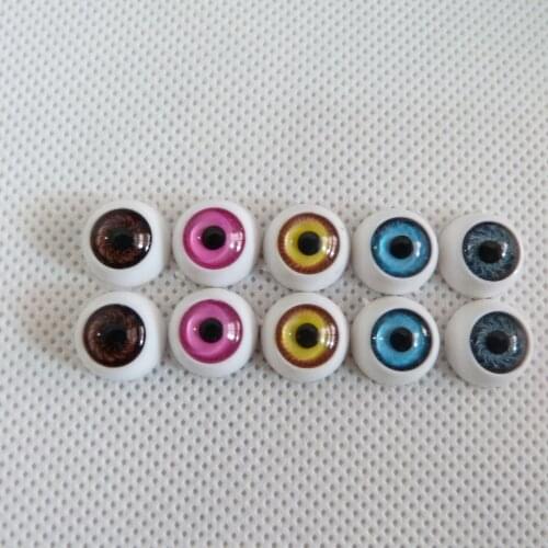 100pcs/lot 12mm flat back toy eyes BJD doll eyes animal acrylic toy eyes beads pink/yellow/blue/brown/gray color option