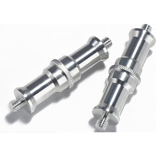 2 Pieces Standard 1/4 to 1/4 inch Metal Male Convertor Threaded Screw Adapter Spigot Stud for Studio Light Stand, Hotshoe/Coldsh