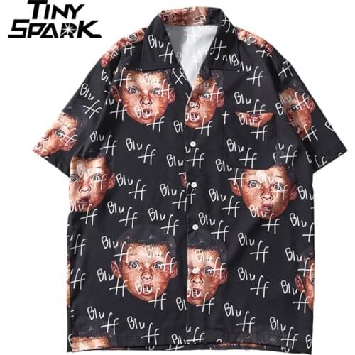 2020 Summer Hawaiian Shirt Funny Kid Hip Hop Shirts Streetwear Mens Harajuku Beach Shirt Casual Shirt Tops Short Sleeve Pocket