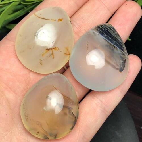 3Pcs Natural agate crystal drop shaped pendant massage quartz crystal and mineral reiki healing