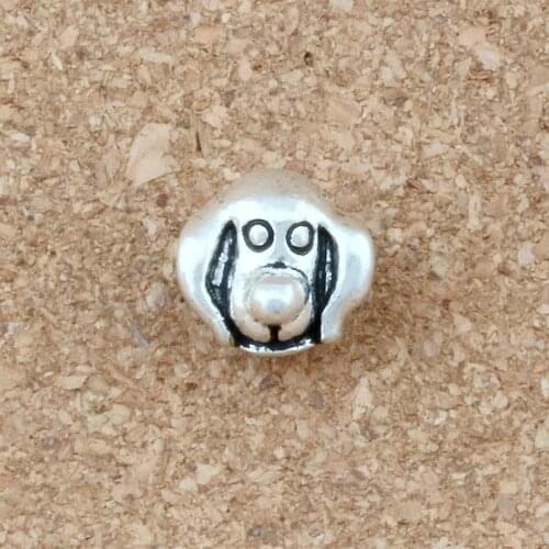 30 Pcs / Lots Zinc Alloy Golden Retriever Dog Head Big Hole Bead Fit European Beads Bracelet DIY Jewelry 12x11.2mm F-8