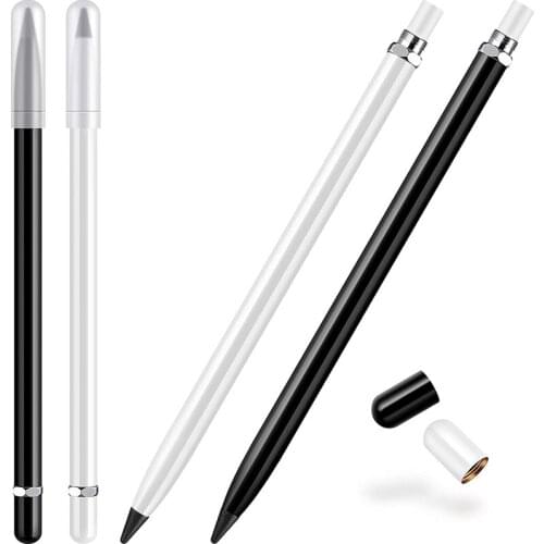 4 Pieces Metal Inkless Pen Metal No Ink Pencil Infinite Metallic Write Pen Metallic Erasable Pen for Kids and Adults