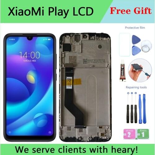 5.84'' Original For Xiaomi Mi Play LCD Display Touch Screen Digitizer Assembly with frame For Xiaomi Play LCD Screen Replacement