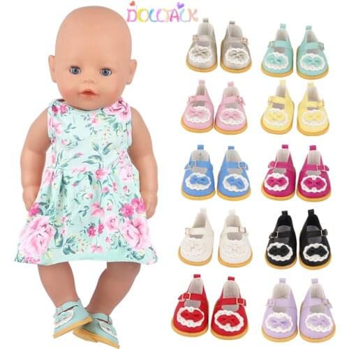 7cm Doll Shoes Fit 18 Inch American Doll Cute Leather Bow Shoes Boots For 43cm Baby New Born&OG,Russia Girl Doll Accessories Toy