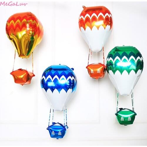 88x28cm Color Hot Air Balloon Childrens Birthday Party Decation Aluminum Foil Baloons Wedding Supplies Ball Christmas Gift