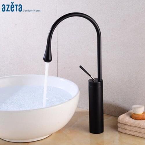 Azeta Modern Kitchen Faucet Black Single Handle Kitchen Mixer Tap Deck Mounted Kitchen Water Tap Sink Faucet AT8608HB