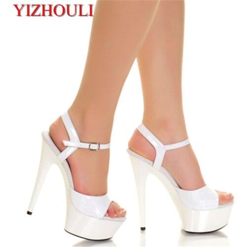 Night high heel sandals 15cm high thin heel summer toe, sexy goddess walking show size sandals