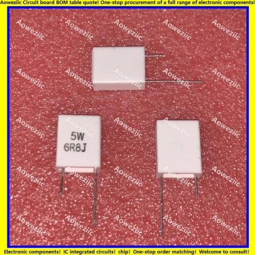 10Pcs Inductionless Cement Resistor 5W 6.8 ohm 6.8 R 6.8RJ 5W6R8J 5W 6R8J Ceramic Resistance precision 5% Non-inductive Resistor