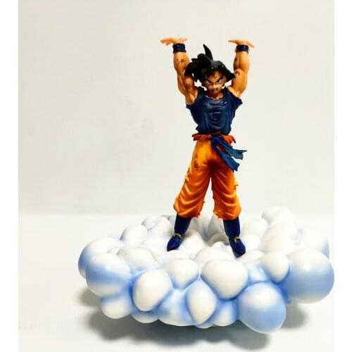 Dragon Ball Z Action Figures Son Goku With Resin Cloud Model Diorama Dragon Ball Super Anime Goku Spirit Bomb Figurine Toys