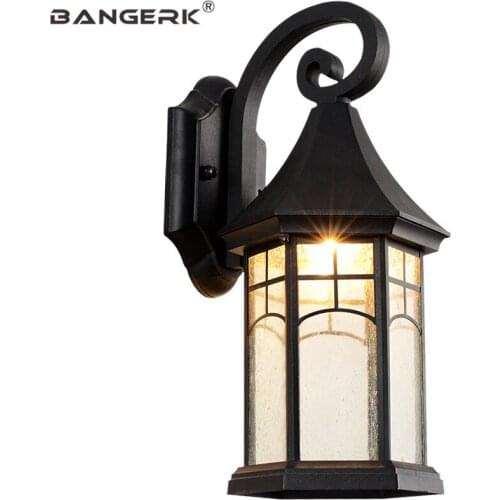 European Outdoor Porch Lights Wall Sconce Lighting Waterproof LED Wall lamp Garden Antirust Aluminum Glass Luminaire Fixtures