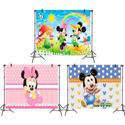 Mickey Minnie Childrens Birthday Party Photography Background Cloth Photo Props Photo Decoration Supplies Wallpaper 125*80