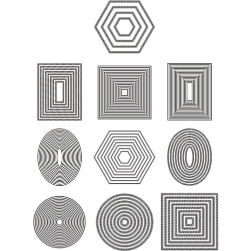 Geometric Metal Cutting Dies Stencil Scrapbooking DIY Album Stamp Paper Card Embossing Decoration