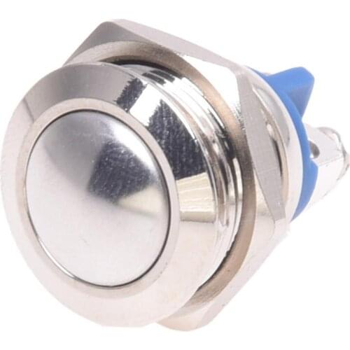 WSFS Hot 3A / 3V-250V push button switch push button 16 mm nickel-plated brass