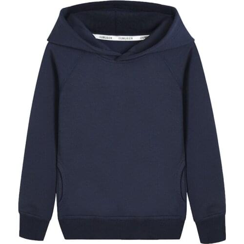 Plain Winter Boys Outerwear Unisex Navu Blue Hooded Fleece Girls & Boys Hoody Kids Clothes for 2 3 4 6 8 10 Years RKH175004