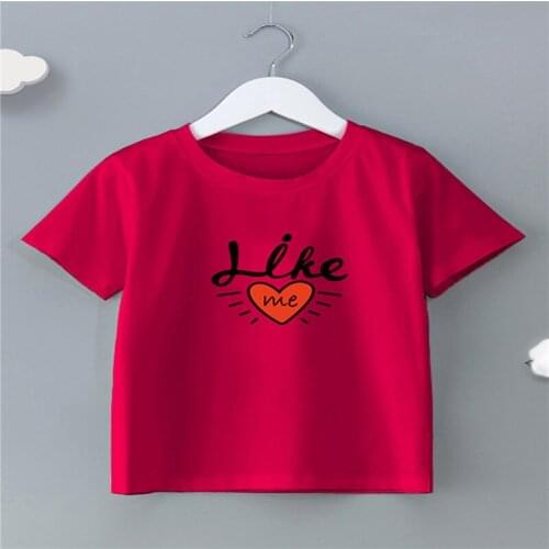 Summer 2021 girls't shirt, cotton letters, love hearts, cute kids'tops