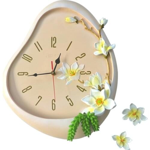 Magnolia household Living room bedroom wall watch decorative clock Creative trend Art wall home decore 3D wall clock