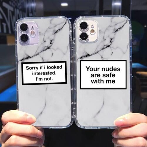 Marble writing art Phone Case Transparent for iPhone 6 7 8 11 12 s mini pro X XS XR MAX Plus cover funda shell