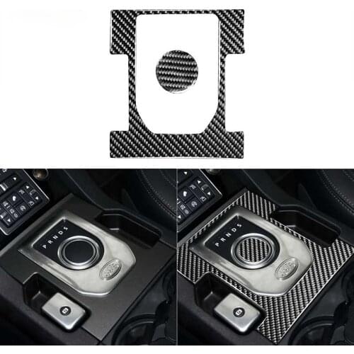 Car Gear Shift Knob Panel Frame Switch Multimedia Knob Trim Cover Carbon Fiber Sticker Auto For Land Rover Discovery 4 2010-2016