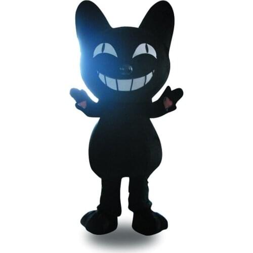 Naughty Black Plush Cat Mascot Costume Adult Halloween Birthday Party Cartoon Apparel Cosplay Costumes Classic Version