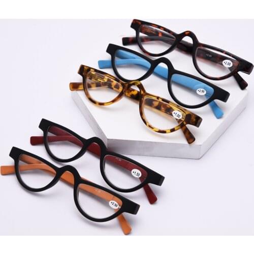 Small Cat Eye Reading Glasses Women Men Retro Fashion Ultralight PC Plastic Full Frame Clear Lenses Presbyopic Eyeglasses R248