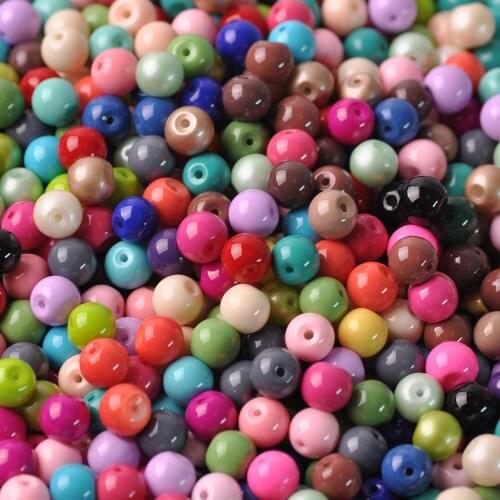 Solid Color Coated Round 4mm / 6mm / 8mm Opaque Glass Loose Spacer Beads Lot for Jewelry Earring Bracelet Making DIY Crafts
