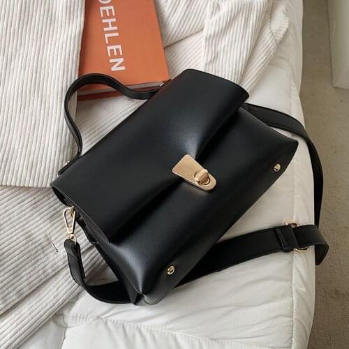 Solid Color Small PU Leather Shoulder Crossbody Bags For Women 2021 Spring Simple Handbags And Purses Female Travel Totes